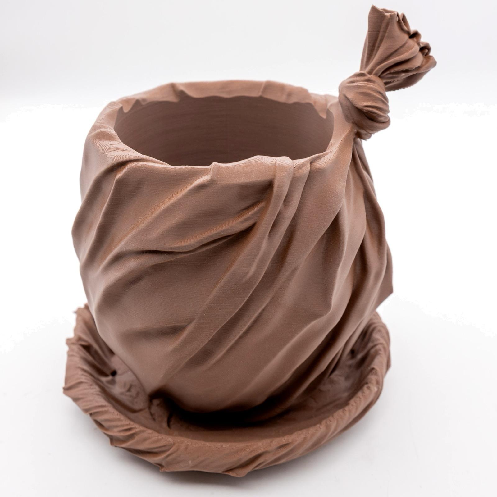 Fabric-Texture Planter Pot