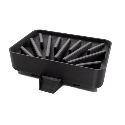 sponge soap holder with drain into sink